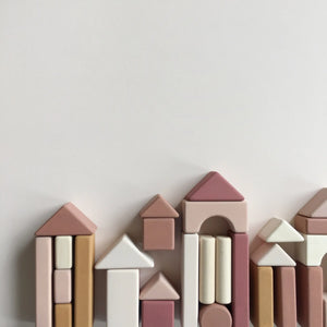 Wooden Blocks Set Castle Wooden Stack Toy Eco Toys for Girls - littlelightcollective