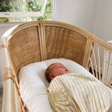 Load image into Gallery viewer, Stripe Palm Muslin Swaddle - littlelightcollective
