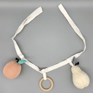 FRUITS stroller toys - White Apricot - littlelightcollective
