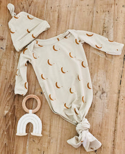 Moon Print - Knotted Infant Gown - littlelightcollective