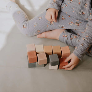 Wooden Blocks Set Multicoloured Toy for Children Cubes Block - littlelightcollective