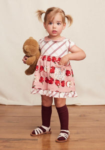 Size 18-24 Months Apple Mixed Print Dress + Diaper Cover - littlelightcollective