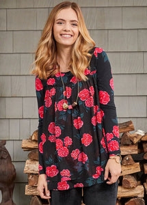 Size Small Winter Blooms Floral Blouse Top - littlelightcollective