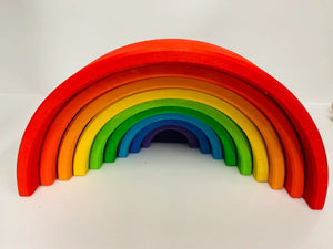 Double Rainbow Wooden Stacker - littlelightcollective