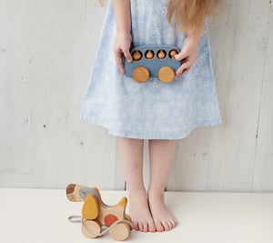 Blue Bus Wooden Toy - littlelightcollective