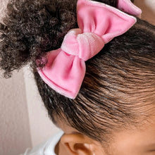 Load image into Gallery viewer, Knot Pigtails // Baby Pink Velvet Bows - littlelightcollective