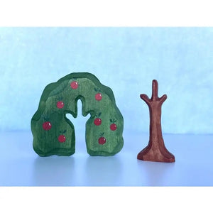 Wooden Hand Carved Apple Tree Toy - littlelightcollective