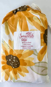 Sunflower Cotton Bassinet / Crib Fitted Sheet - littlelightcollective