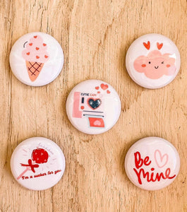 Be Mine Valentines Day Button Set - littlelightcollective