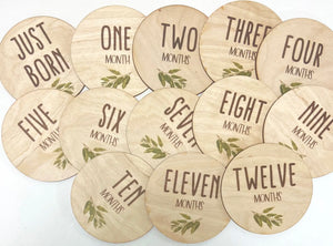 Rustic Wood Baby Milestone Disc - littlelightcollective