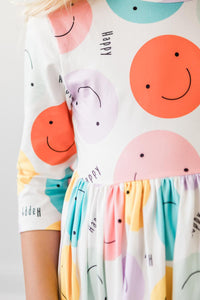Just Smile Dress - Happy Print - littlelightcollective