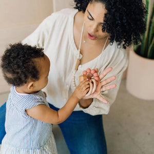 Hayes Silicone + Wood Teether Ring - Zion - littlelightcollective