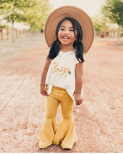 Delany Bells - Yellow Bell Bottoms - littlelightcollective