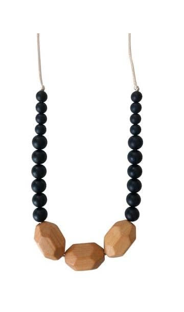 The Austin - Black Teething Necklace - littlelightcollective