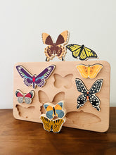 Load image into Gallery viewer, World of Butterflies Wooden Puzzle - littlelightcollective