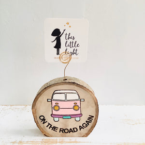 On The Road Again -Wood Round Photo/Plant Holders - littlelightcollective