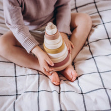 Load image into Gallery viewer, Wooden Ring Stacker Toy Stacking Baby Gift for Little Girls - littlelightcollective