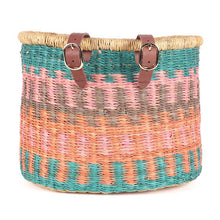 Load image into Gallery viewer, Adult Bike Basket - Peach / Turquoise - littlelightcollective