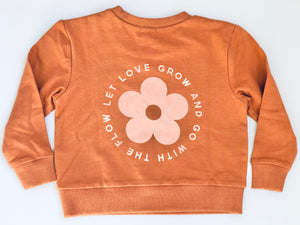 Let Love Grow Organic Sweatshirt - Coral Orange - littlelightcollective