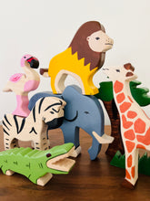 Load image into Gallery viewer, Unboxed Wooden Safari Animals set - littlelightcollective