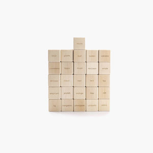 English Alphabet Block Set of Cubes for Children Wooden Toys - littlelightcollective