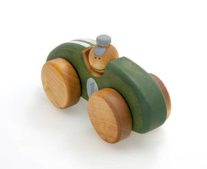 Wooden Race Car Toy - Green - littlelightcollective