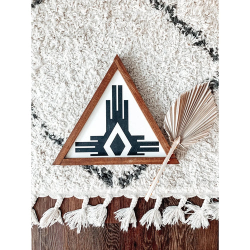 Southwest Tri (White) | Boho Accent Wood Sign - littlelightcollective