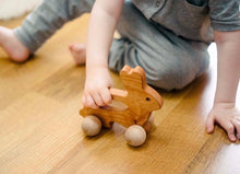 Load image into Gallery viewer, Wooden Bunny Push Toy - littlelightcollective