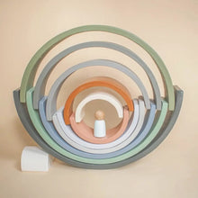 Load image into Gallery viewer, Waldorf Earth Rainbow Stacker (12 Pieces) - littlelightcollective