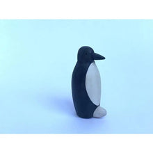 Load image into Gallery viewer, Wooden Penguin Figurine With an Egg - littlelightcollective