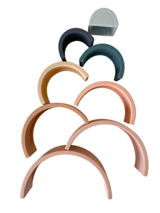 Pre-Order - Rainbow Teether Silicone Stacker- Morning Sky ⋒ - littlelightcollective