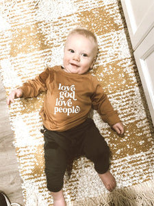 Love God, Love people Infant Organic sweatshirt - littlelightcollective