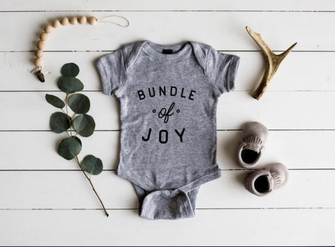 BUNDLE OF JOY BABY BODYSUIT (Grey) - littlelightcollective