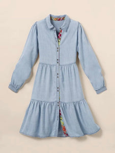Size XS Walk the Line Chambray Dress - littlelightcollective