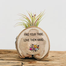 Load image into Gallery viewer, Find Your Tribe Medium Wood Round Magnet (Air Plant Magnet) - littlelightcollective
