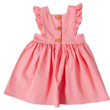 Load image into Gallery viewer, Valentines Linen Pinafore Dress in Guava - Pink - littlelightcollective