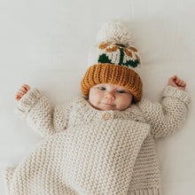 Load image into Gallery viewer, Coneflower Gold Hand Knit Beanie Hat - littlelightcollective