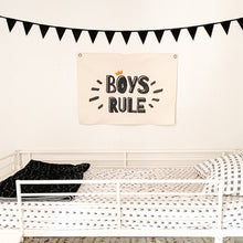 Load image into Gallery viewer, Boys Rule Large Canvas Banner - littlelightcollective
