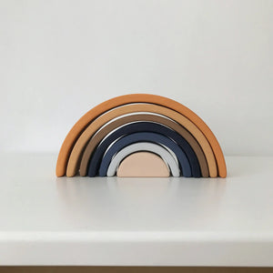 Wooden Rainbow Mini | Arch Stacking Toy | Desert Night - littlelightcollective