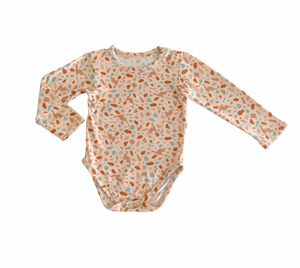 Organic Long Sleeve Suit- Dino Terrazzo - littlelightcollective