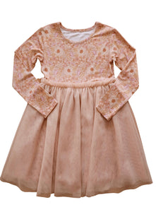 Long Sleeve Organic Tutu Dress- Bloom Floral - littlelightcollective