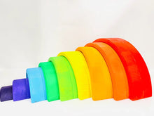 Load image into Gallery viewer, Double Rainbow Wooden Stacker - littlelightcollective