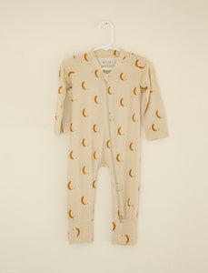 Bamboo Footed Pajamas - Moon Print Footies - littlelightcollective