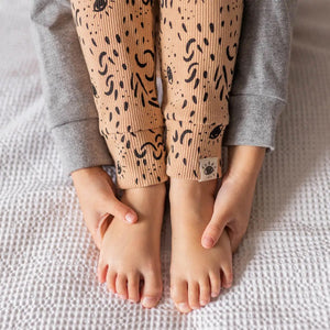 'Eyes' Organic Cotton Rib Leggings - littlelightcollective