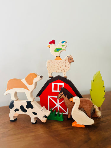 Imperfect Wooden Farm Animals Set - littlelightcollective