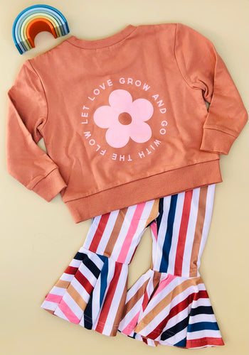 Let Love Grow Organic Sweatshirt - Coral Orange - littlelightcollective