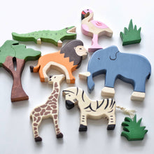 Load image into Gallery viewer, Wooden Safari Animals set - littlelightcollective