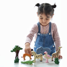 Load image into Gallery viewer, Wooden Safari Animals set - littlelightcollective