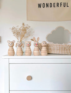 Wooden Cat Stacker Toy - littlelightcollective