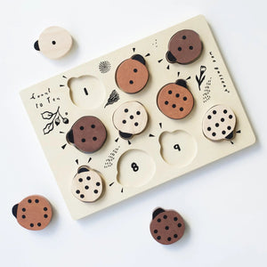 Wooden Tray Puzzle - Count to 10 Ladybugs - littlelightcollective